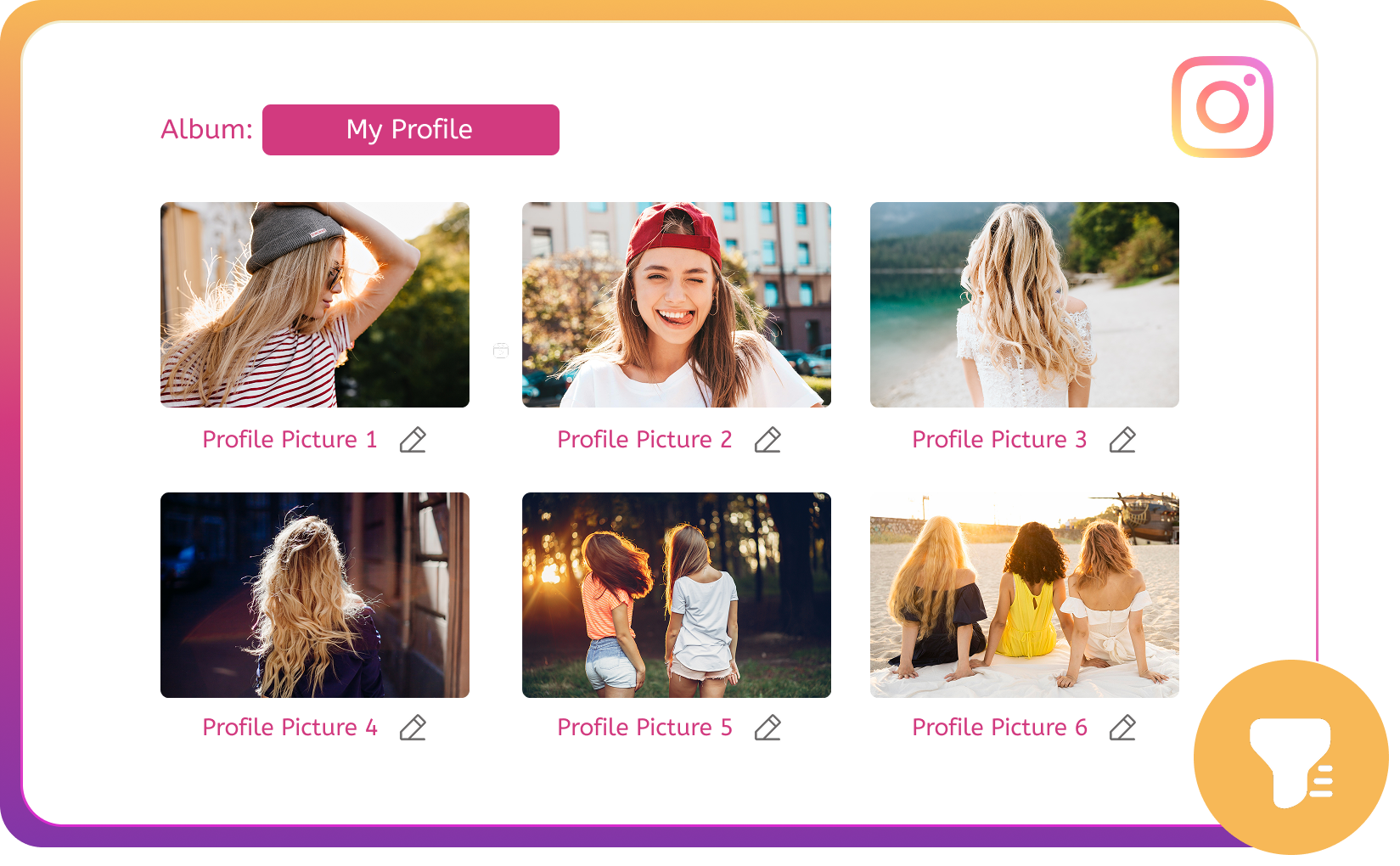 Filtern Sie Instagram-Bilder zum Herunterladen