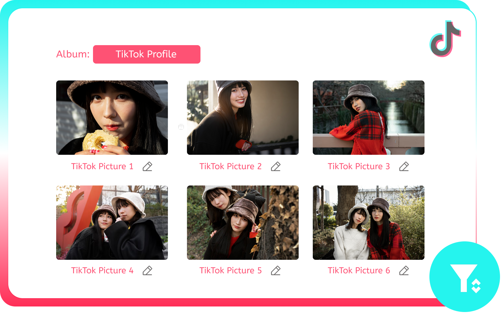 Filter tiktok images to download