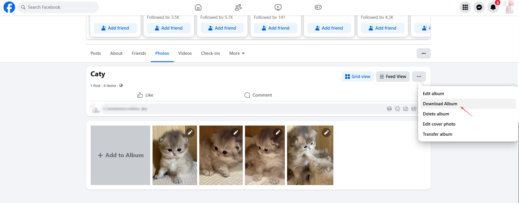 facebook download album