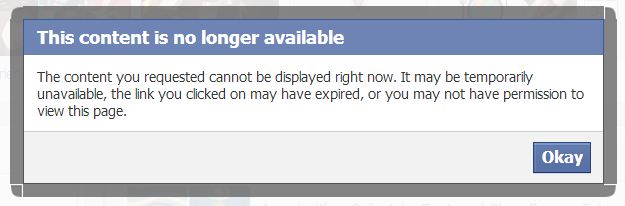 facebook this content is no longer available​