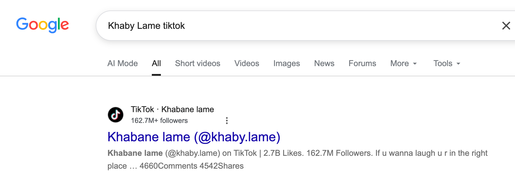google search find tiktok user