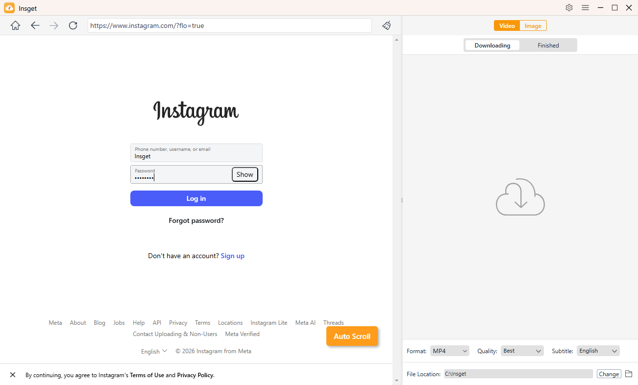 insget log in instagram