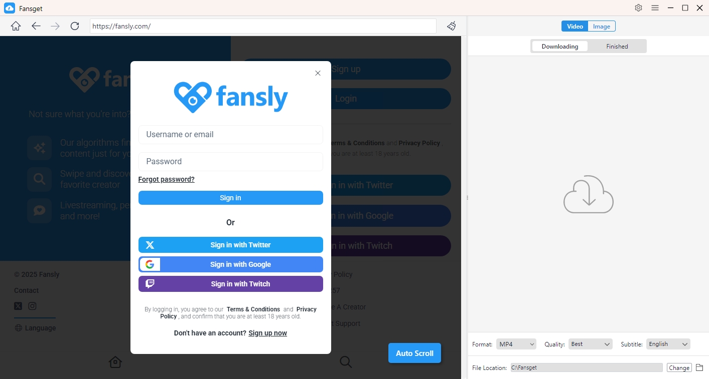 login fansly