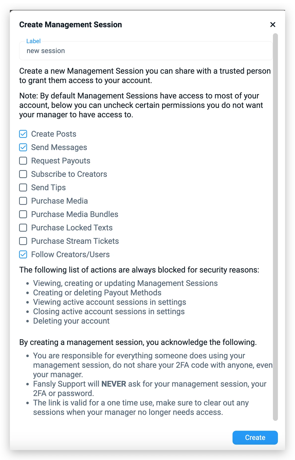 management session on fansly