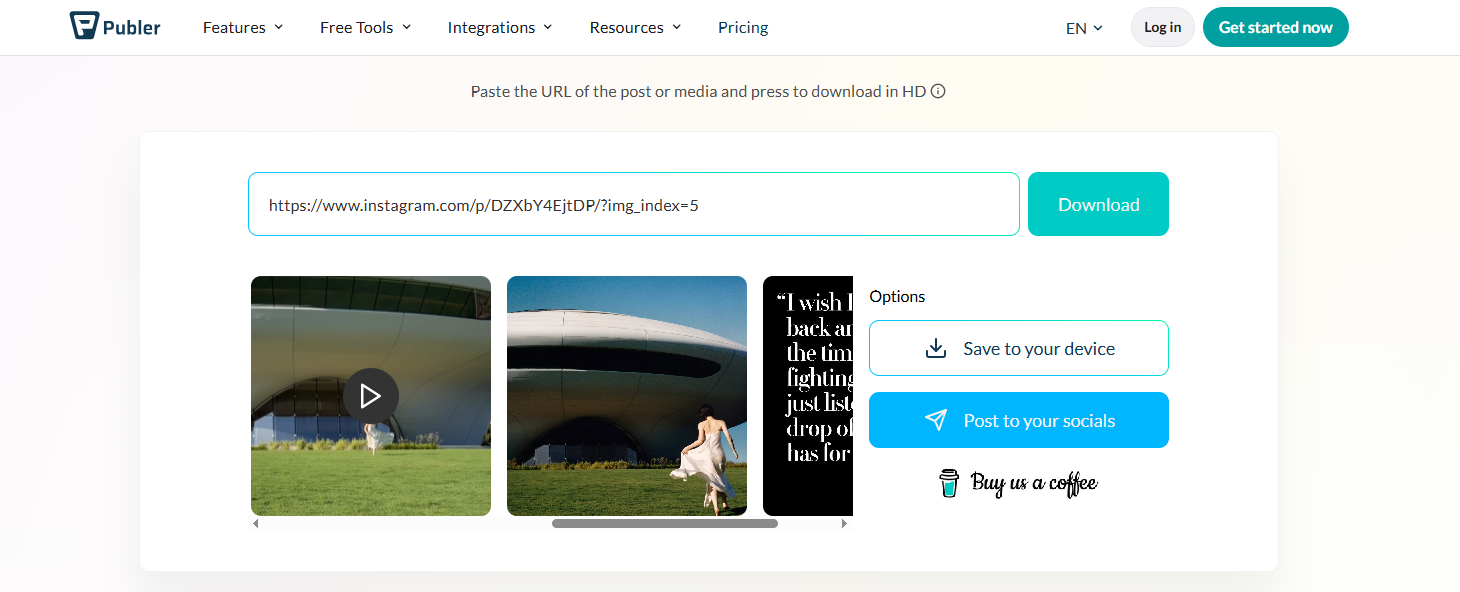publer download ins videos and photos