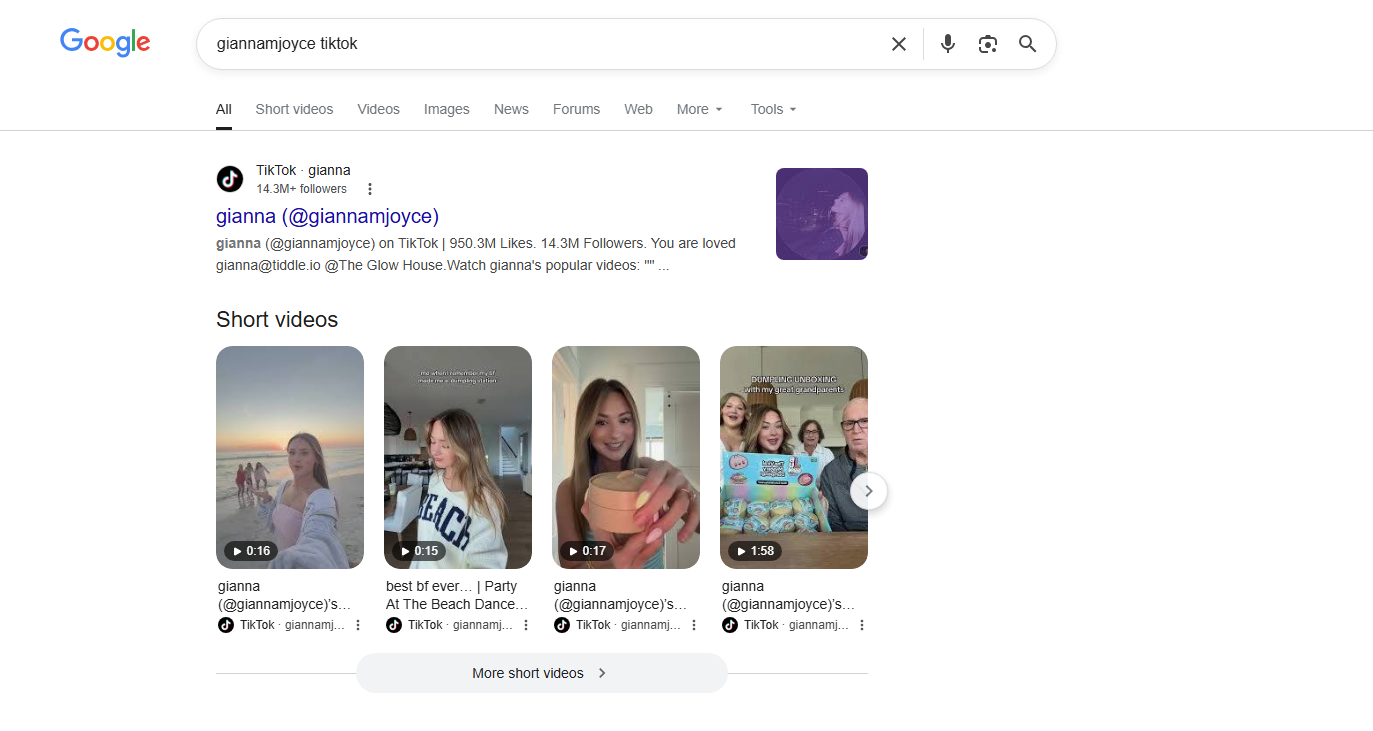 search tiktok on google