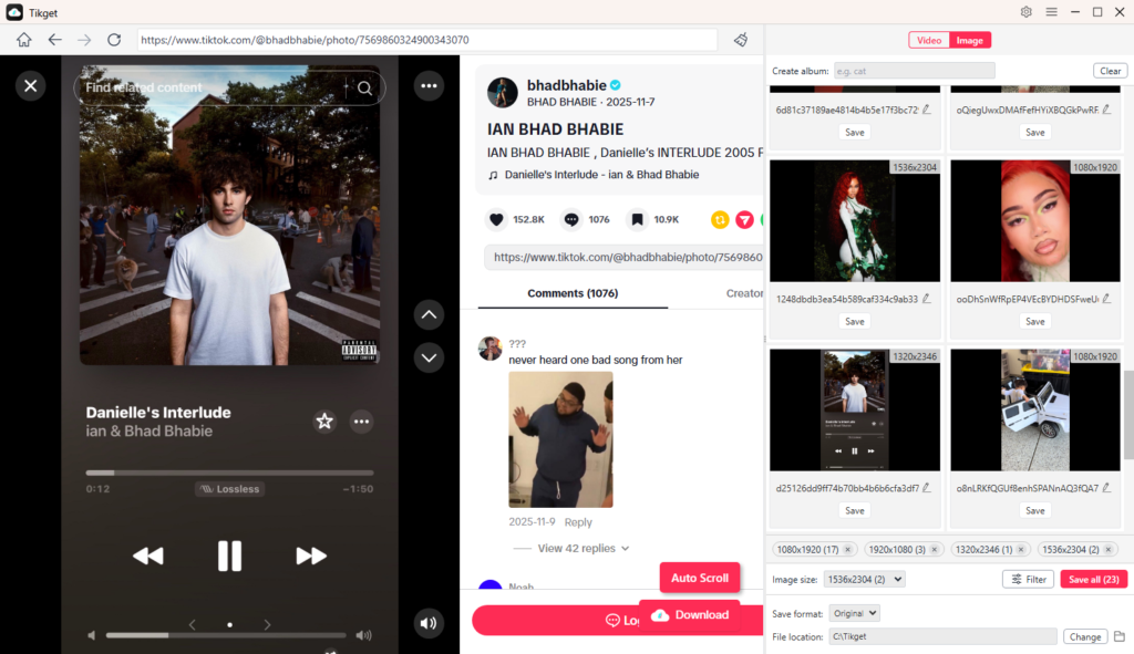 tikget download tiktok slide images