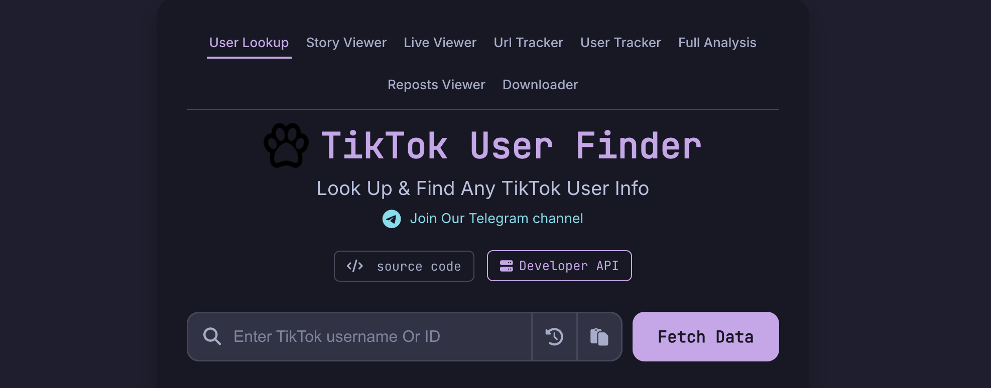 tiktok online user finder