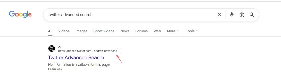 twitter advanced search url