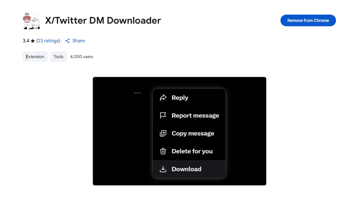 twitter dm downloader extension