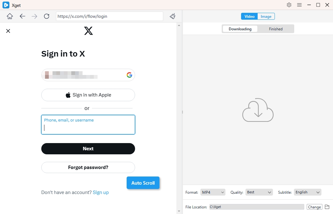 xget-log-in-x